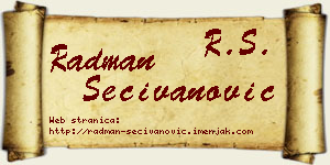 Radman Sečivanović vizit kartica